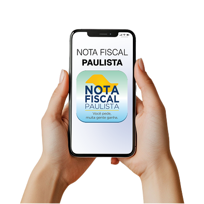 Imagem de um celular demonstrando a nota fiscal paulista